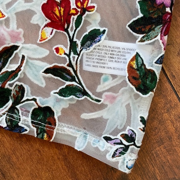 A New Day Sheer Floral Tee Top Shirt Colorful Graphic Floral Print Target Large - Picture 4 of 8